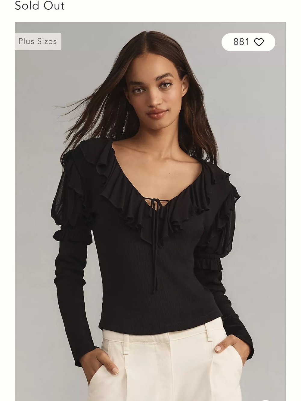 Anthropologie Pilcro Long-Sleeve with Ruffled Peter Pan Collar - Picture 5 of 7